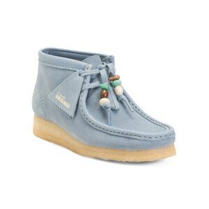 CLARKS POWDER BLUE Suede Wallabee Boots